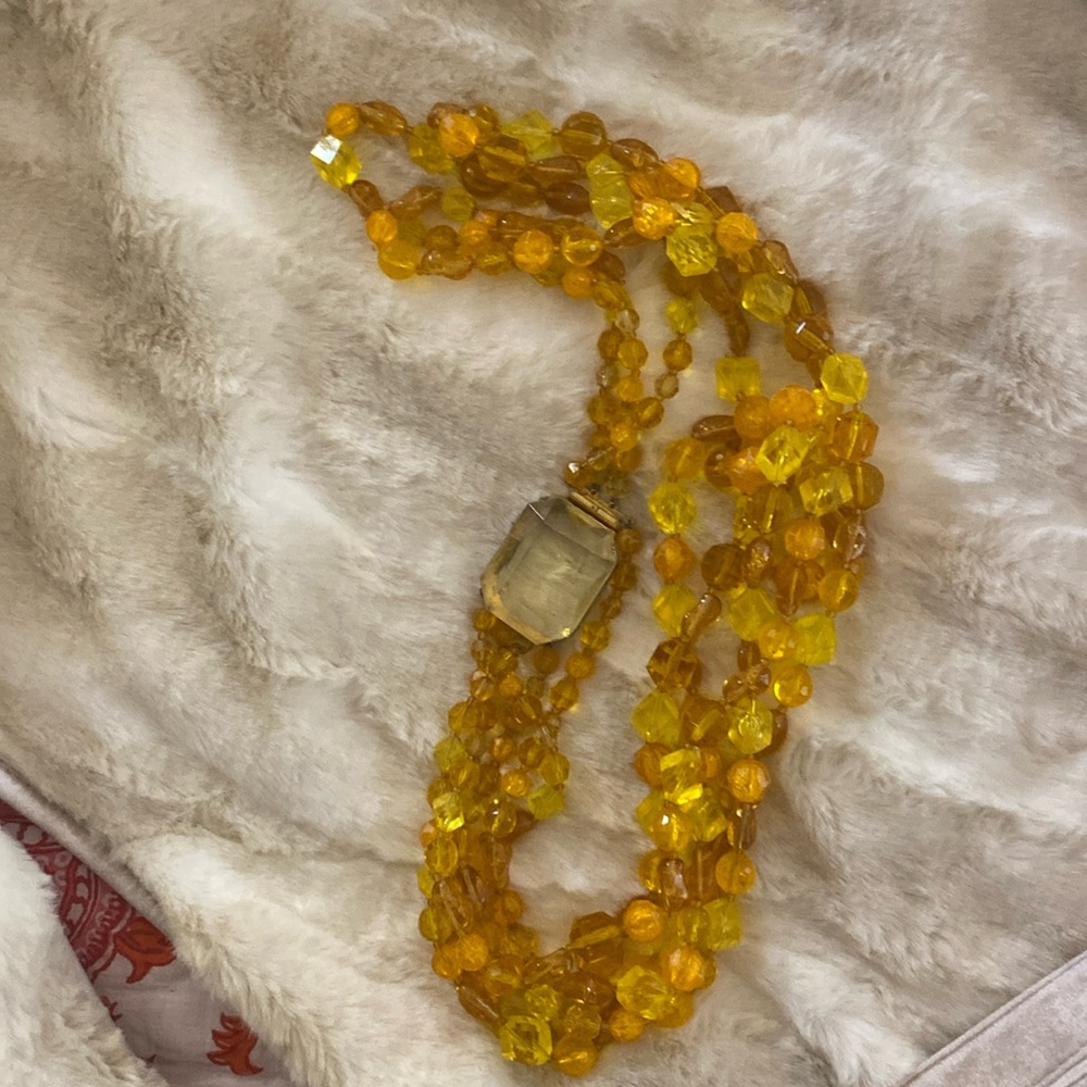 Vintage lucite three-strand necklace